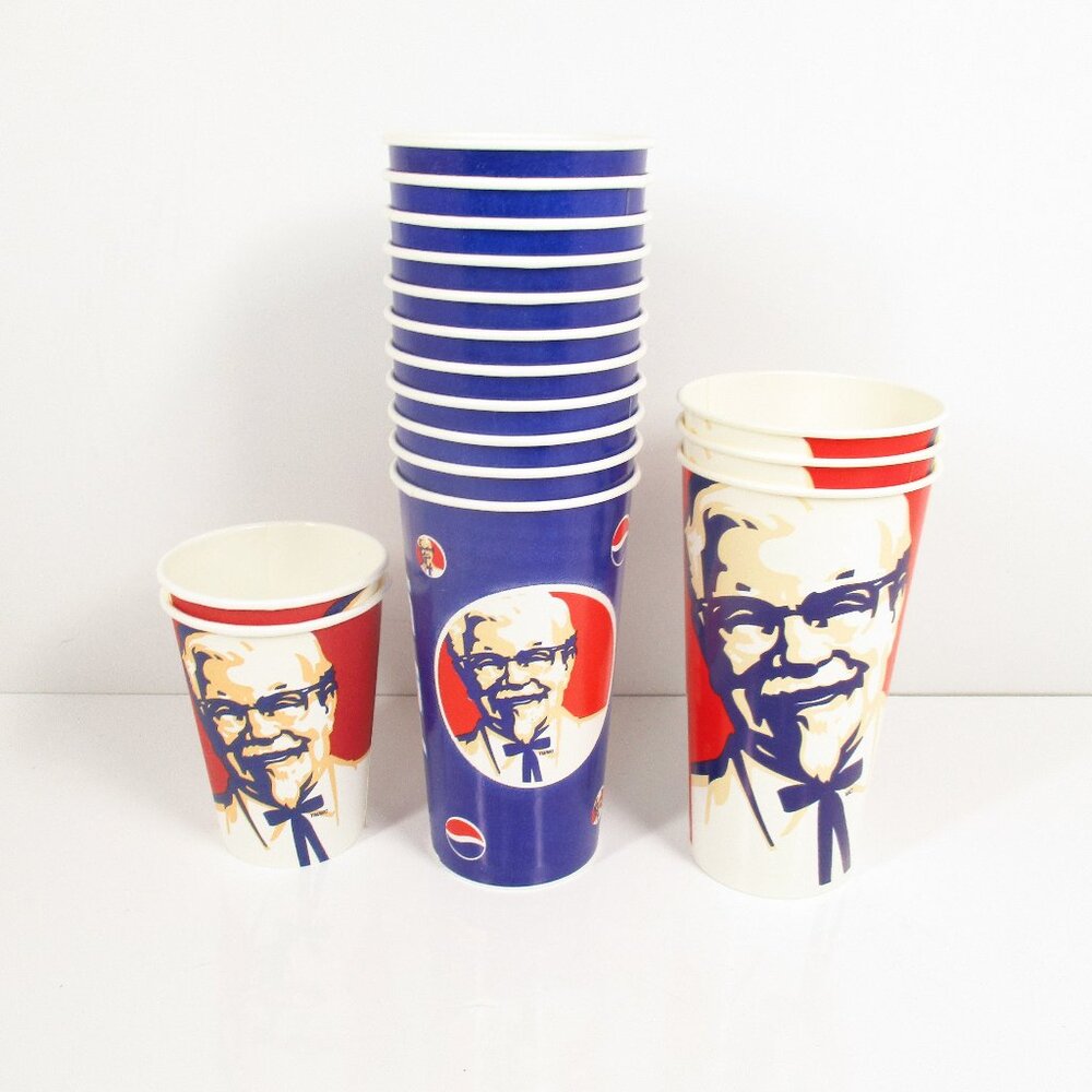 16 Kentucky Fried Chicken Vintage Wax Paper Cup 3 Different Models
